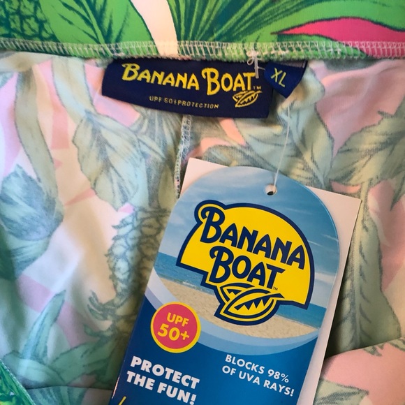 Banana Boat Green and Pink Tropical Leaf/Pineapple Mini Skort/SUV - Picture 7 of 7